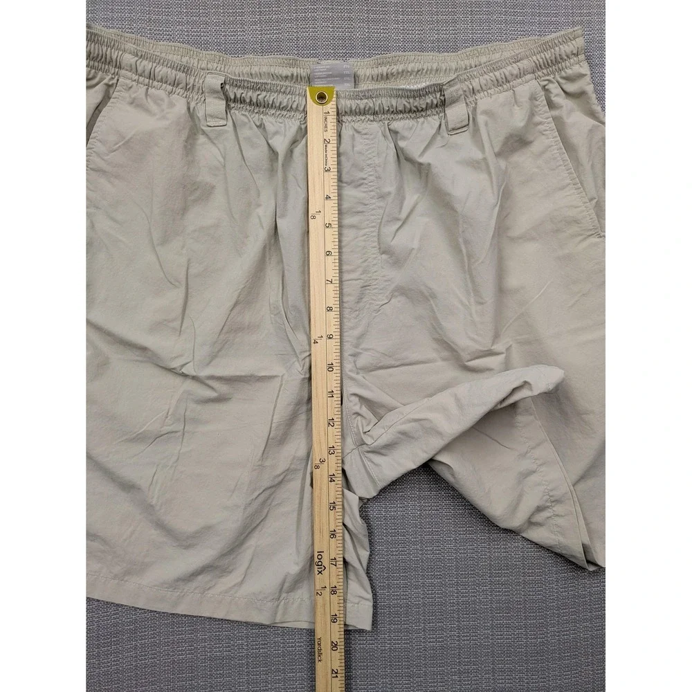 Columbia PFG Shorts Mens 2XL Beige Elastic Waist 7 Inseam Fishing Casual